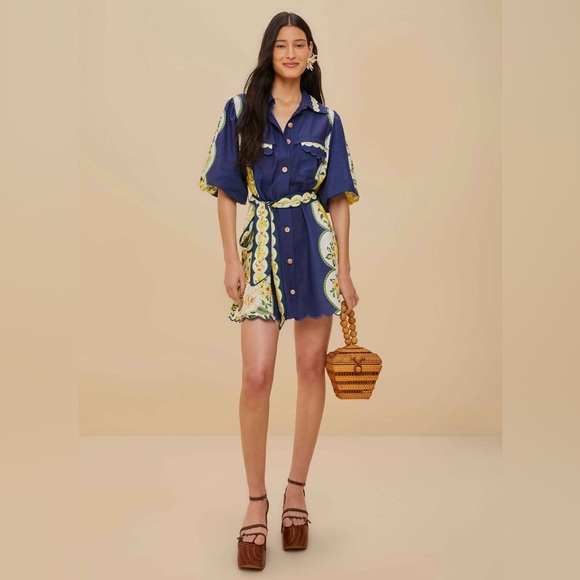 🔥🔥🔥NEW Farm Rio Amazon Garden Cream Tropical Floral Mini Dress - Picture 2 of 8